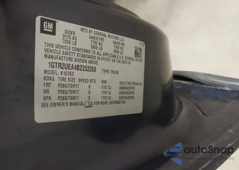 2011 GMC Sierra 1500 Sl z USA, uszkodzony, nr VIN 1GTR2UEA4BZ232268